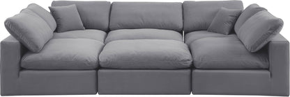 Comfy - 6 Piece Velvet Sectional