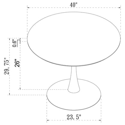 Arkell - Round Faux Marble Top Dining Table