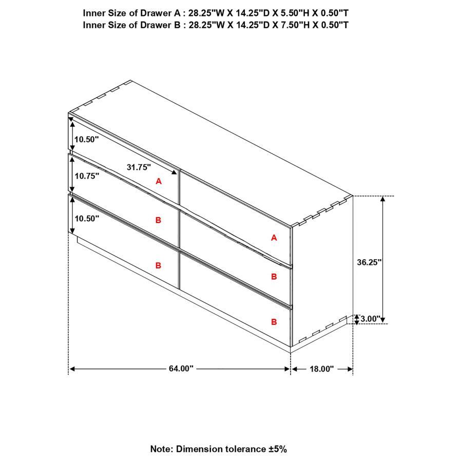 Winslow - 6-Drawer Dresser - Smokey Walnut