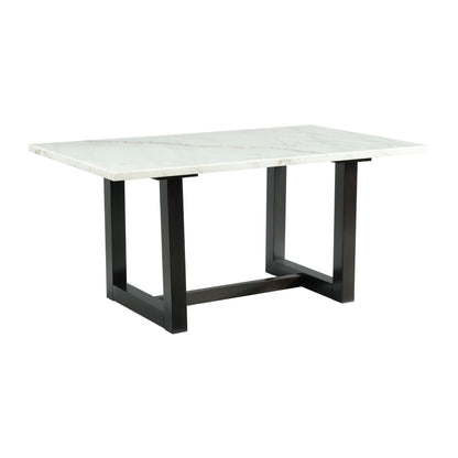 Felicia - Dining Table With White Marble Top - Dark