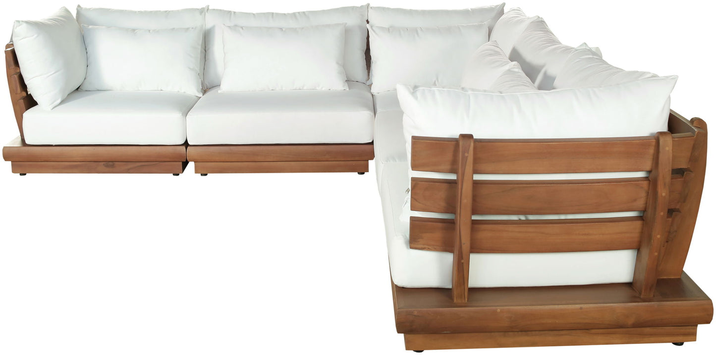 Mirella - 5 Piece Water Resistant Fabric Upholstered Outdoor Patio Modular Sectional