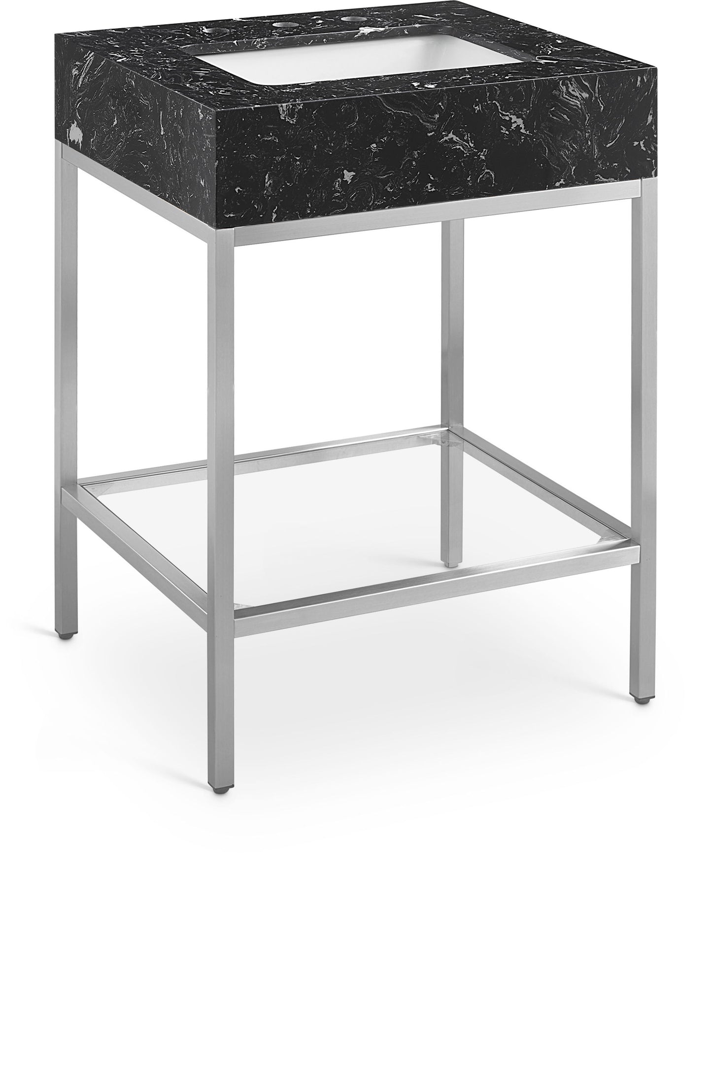 Marmo - Engineered Marble Bathroom Vanity With Chrome Base