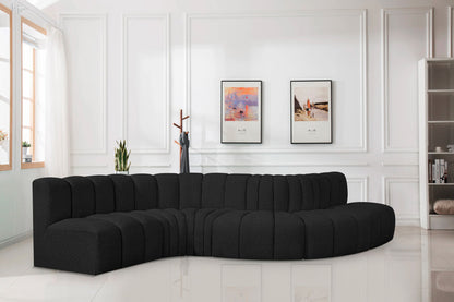 Arc - Boucle Fabric 6 Piece Curved Modular Sofa