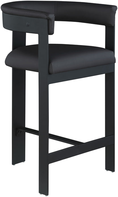 Romeo - Faux Leather Counter Stool With Black Base (Set of 2)