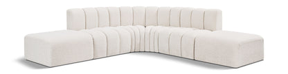Arc - Boucle Fabric 6 Piece Corner Modular Sofa