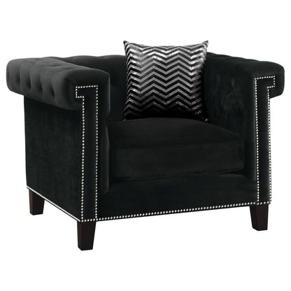 Reventlow - Upholstered Track Arm Accent Chair - Black