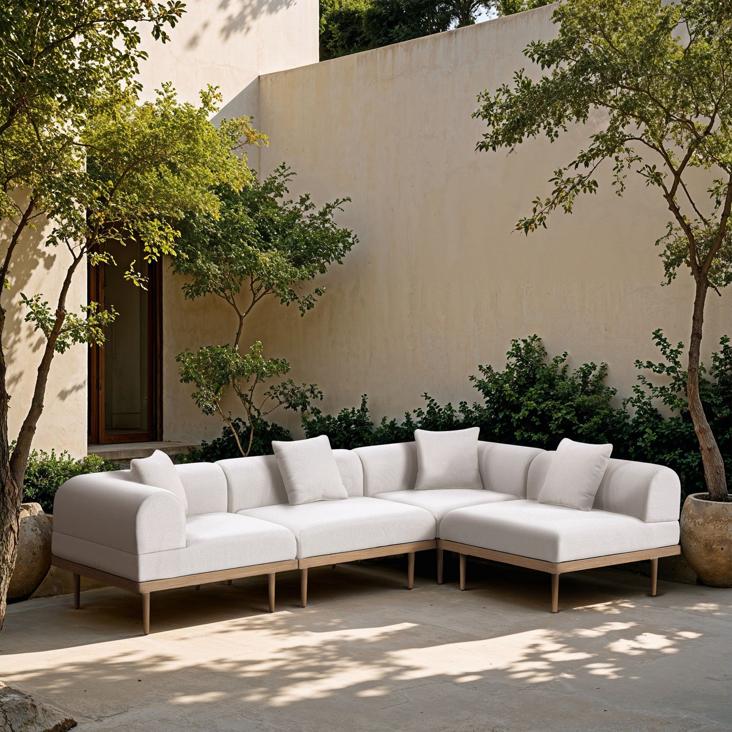 Laguna - 4 Piece 106.5" Upholstered Outdoor Patio Modular Sectional