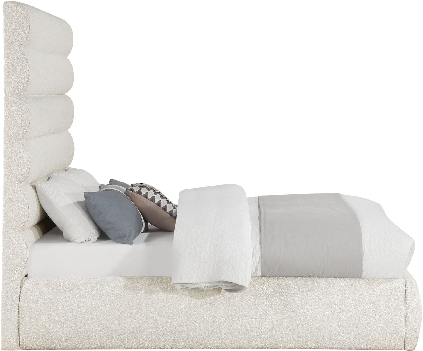 Adam - Boucle Fabric Bed With 70.5" Headboard