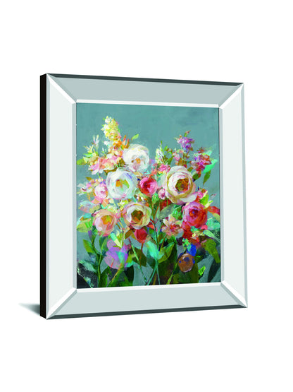 Joy Of The Garden I By Danhui Nai - Mirror Framed Print Wall Art - Blue