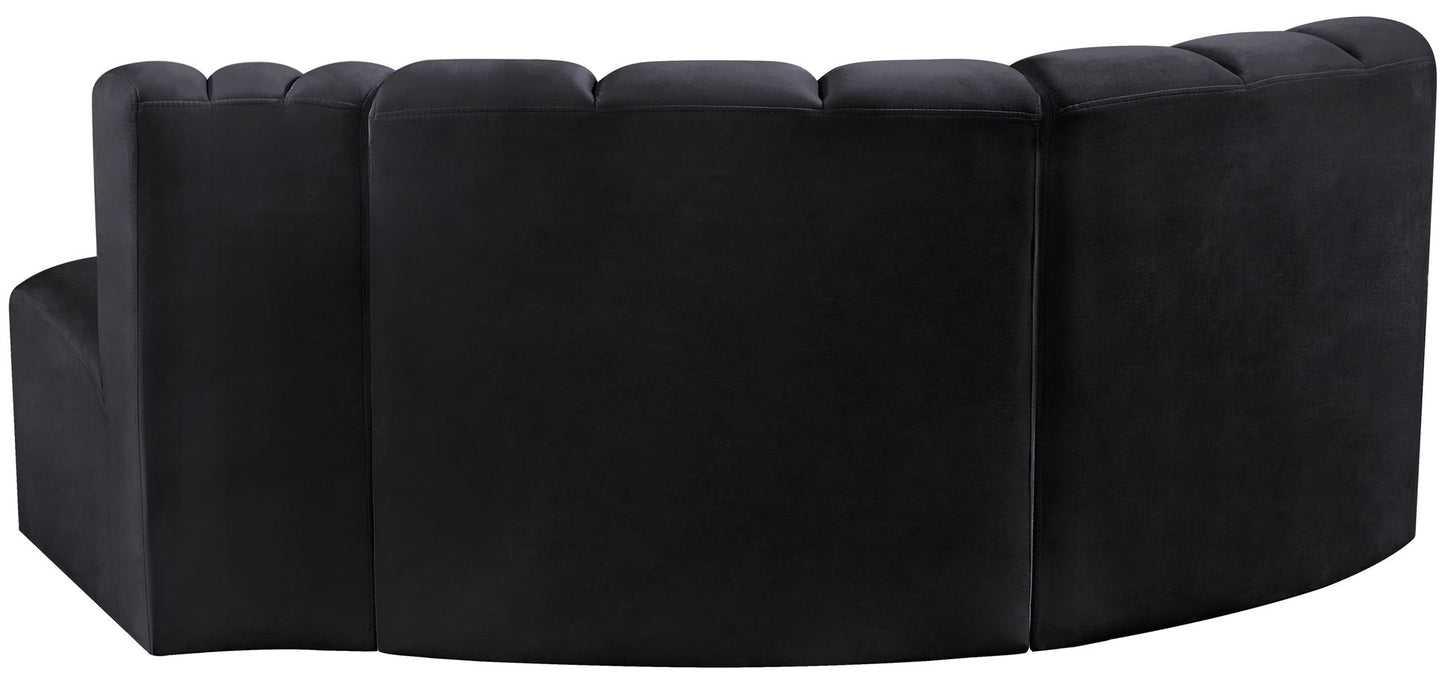 Arc - Velvet 3 Piece Modular L-Shaped Sofa