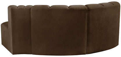 Arc - Velvet 3 Piece Modular L-Shaped Sofa