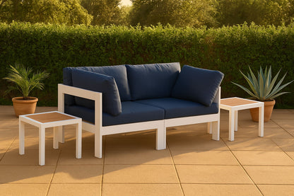 Nizuc - Outdoor Patio 2 Seat Modular Sofa With White Frame