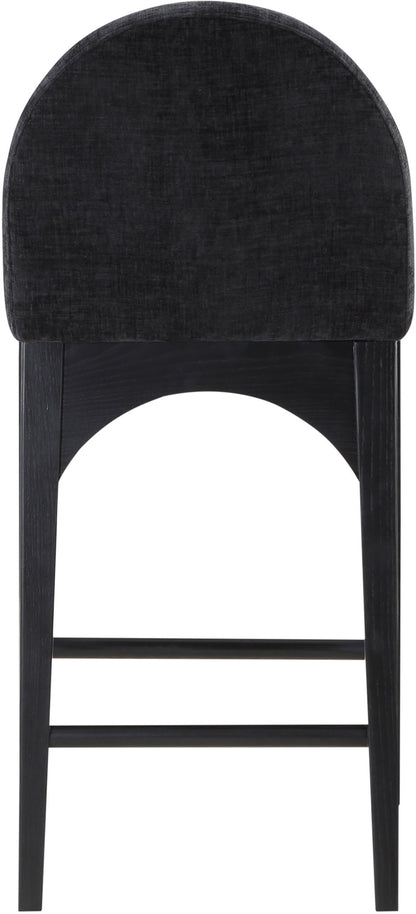 Waldorf - Chenille Stool With Black Legs