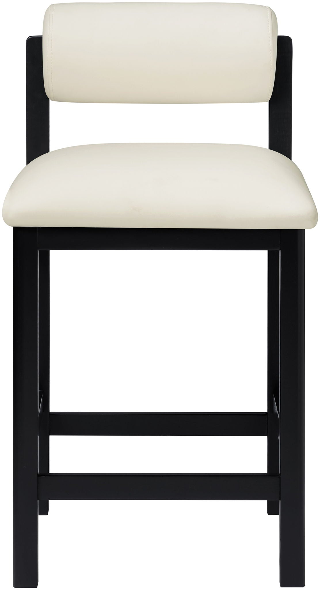 Roundhill - Faux Leather Counter Stool - Black Frame