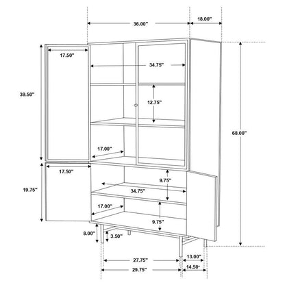 Santiago - 4 Door Metal Tall Storage Cabinet - Matte Black