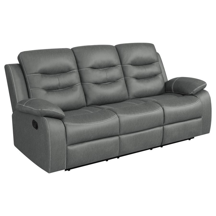 Nova - Sofá reclinable tapizado Motion - Gris oscuro