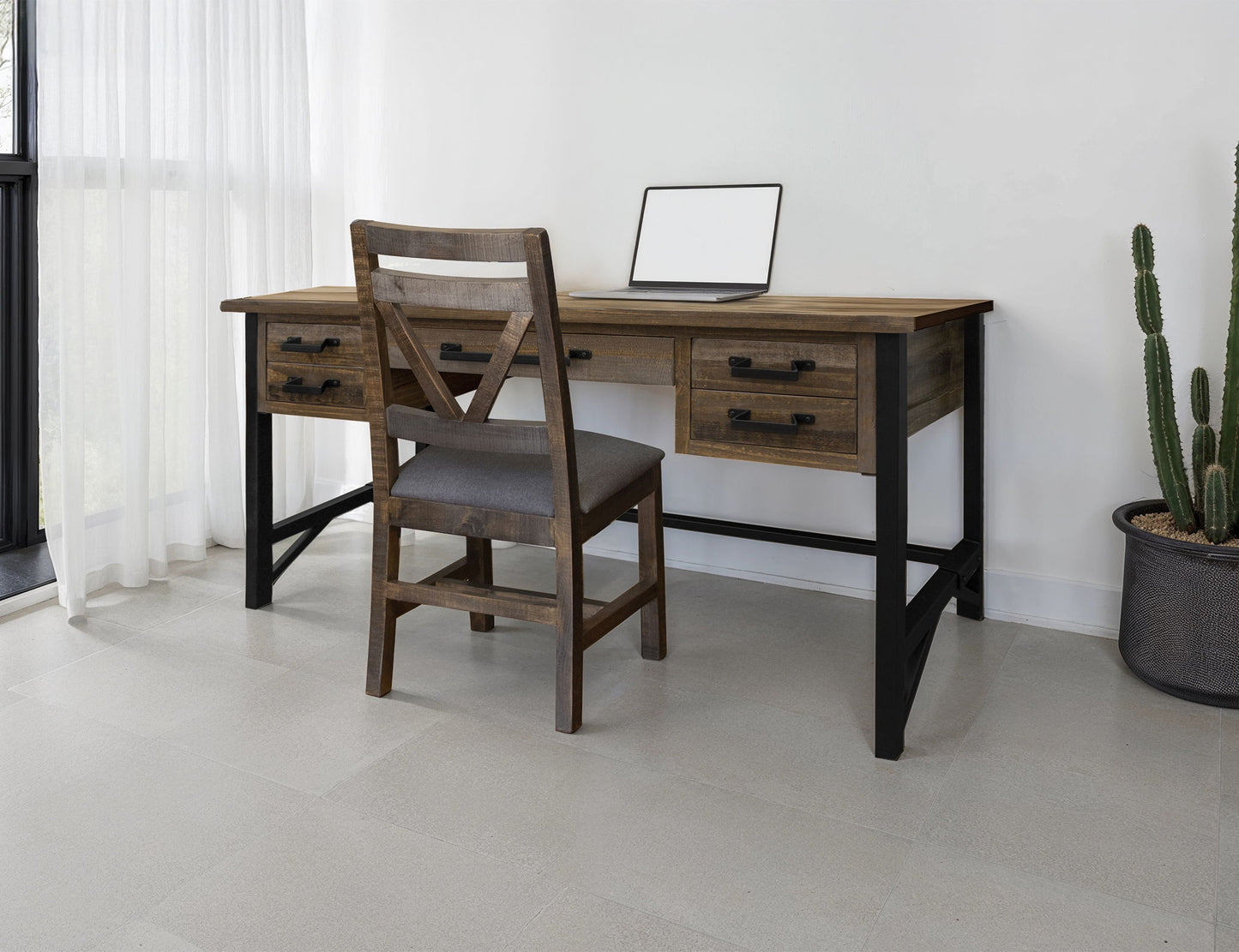 Loft - Desk - Two Tone Gray / Brown