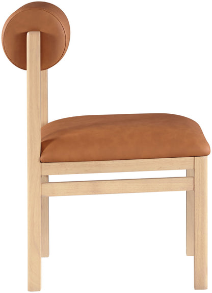 Roundhill - Faux Leather Dining Chair (Set of 2) - Natural Frame