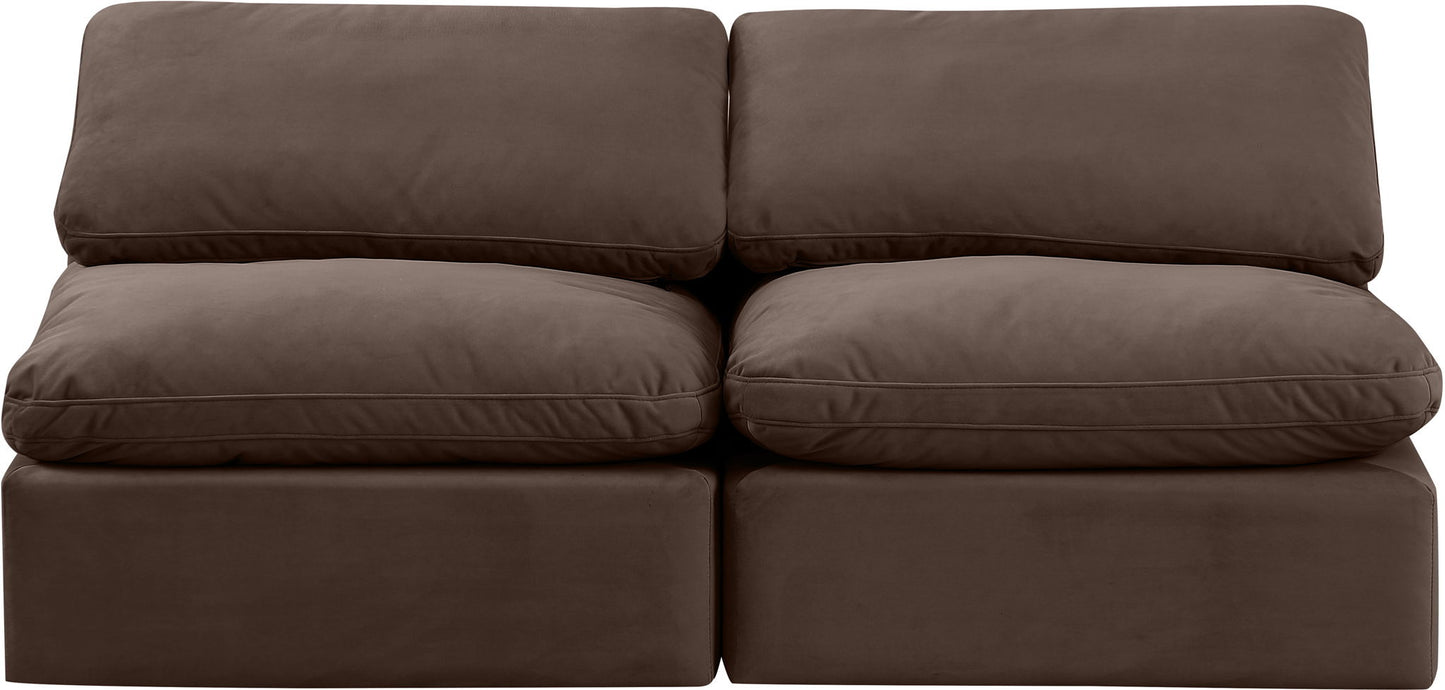 Indulge - Velvet 2 Seat Modular Armless Sofa