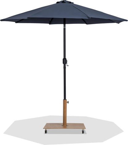 Fiji - Aluminum Patio Umbrella With Square Teak And Black Base
