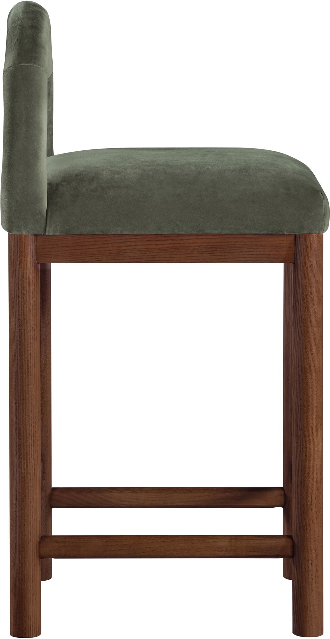Conrad - Velvet Counter Stool With Brown Legs