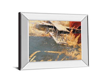 Wheels And Wings By Aliaga, C. - Mirror Framed Print Wall Art - Dark Gray