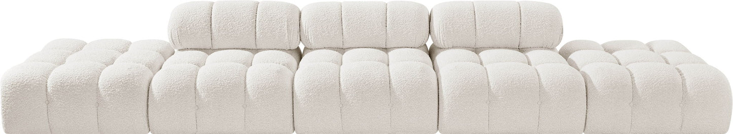 Ames - 5 Piece Boucle Upholstered Modular Sofa With 2 Armless Seats