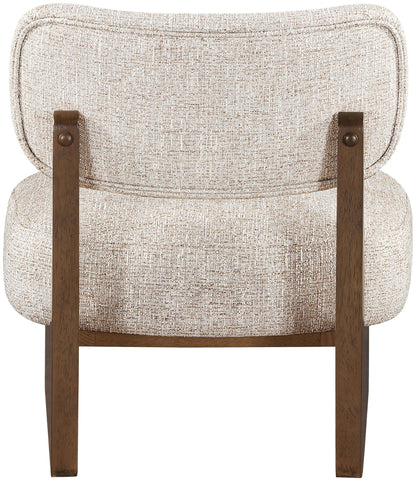 Vetra - Linen Textured Fabric Upholstered Accent Chair With Brown Base