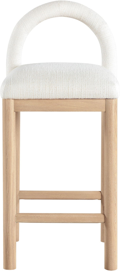 Conrad - Linen Counter Stool With Natural Legs