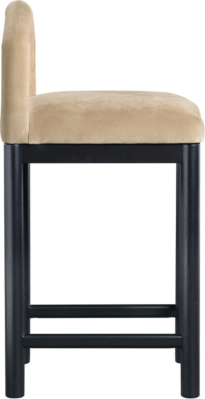 Conrad - Velvet Counter Stool With Black Legs