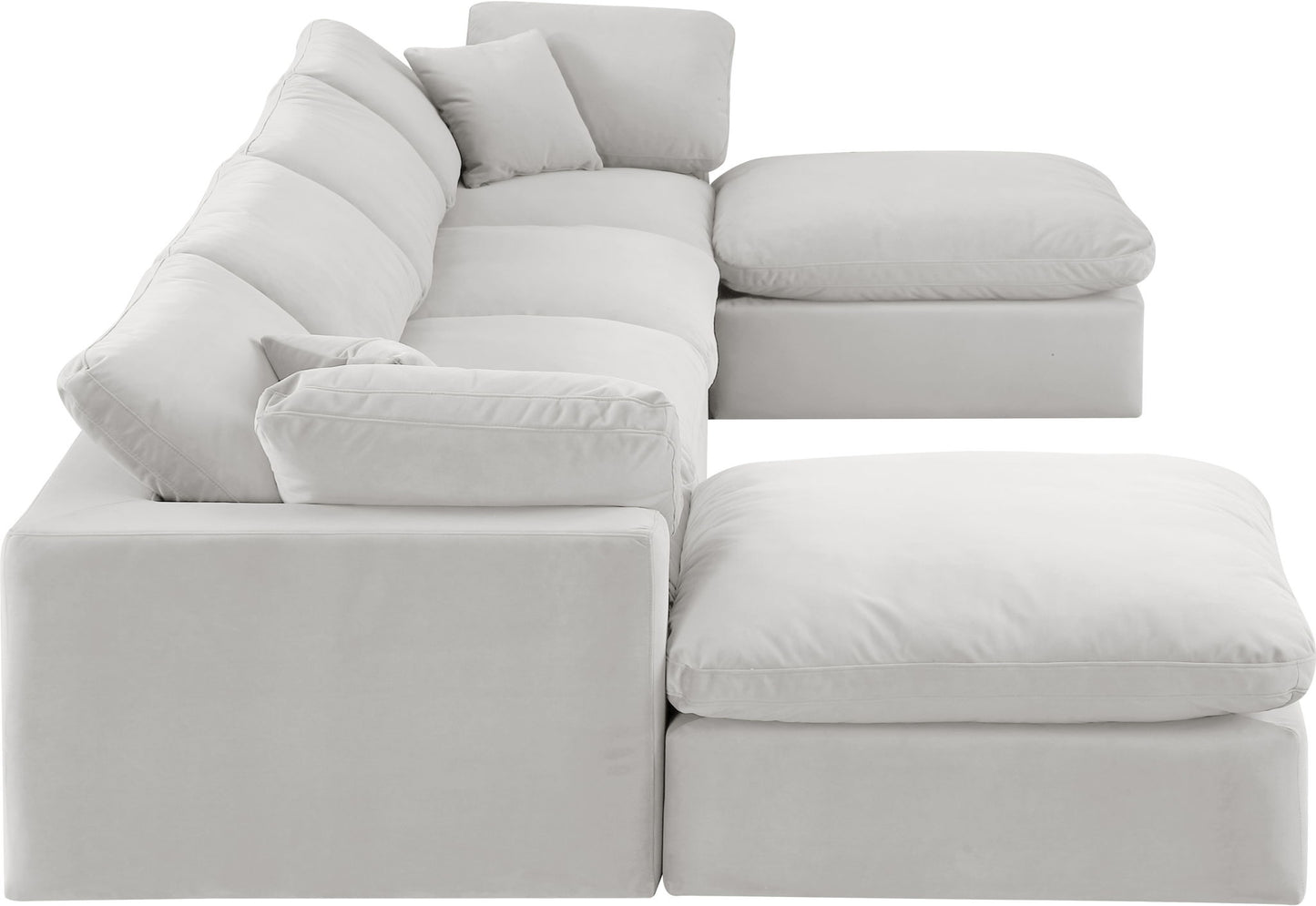 Comfy - 6 Piece Velvet Modular Double Chaise Sectional