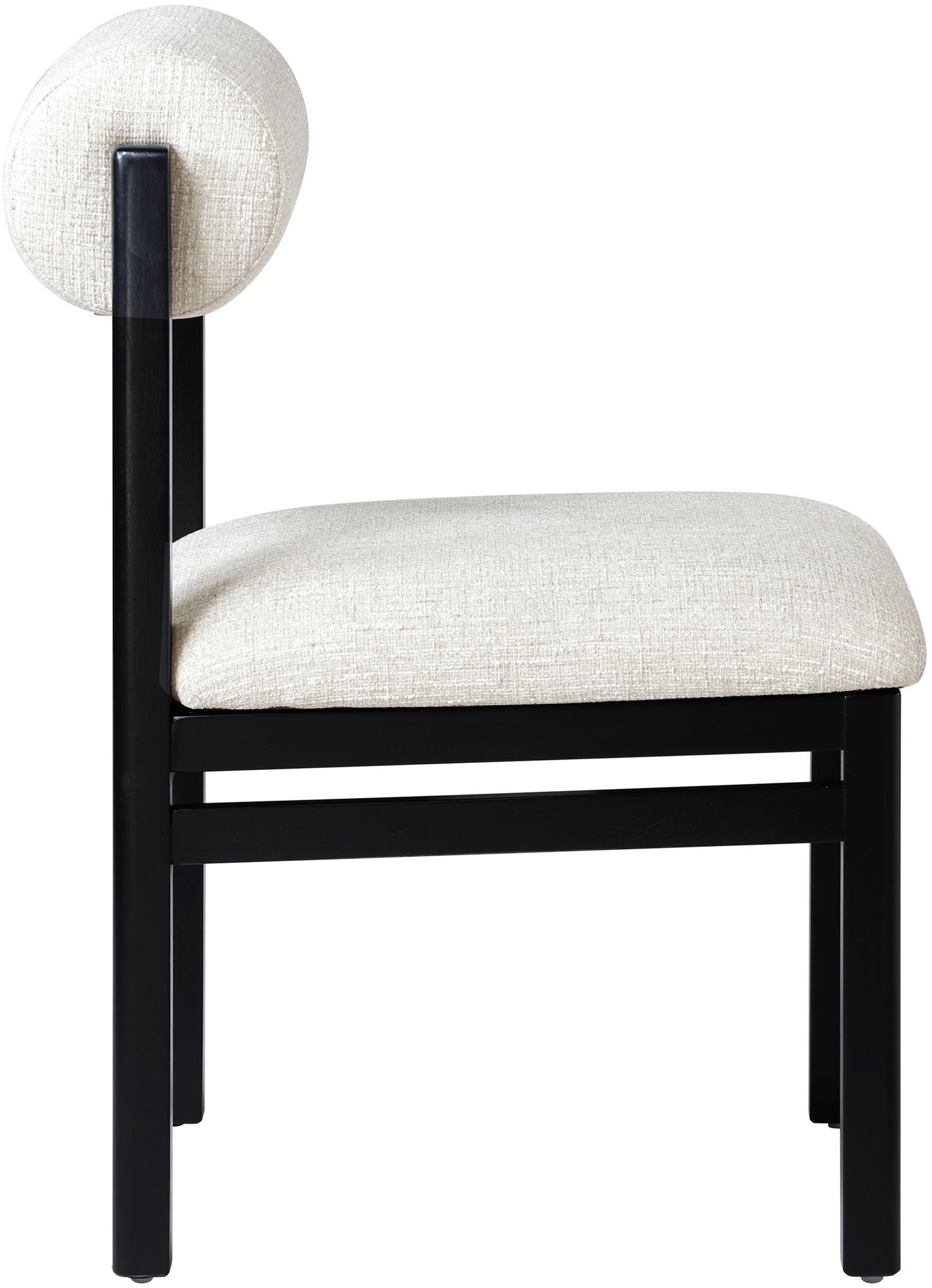 Roundhill - Fabric Dining Chair (Set of 2) - Black Frame