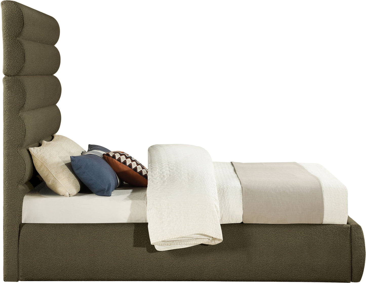 Adam - Boucle Fabric Bed With 70.5" Headboard