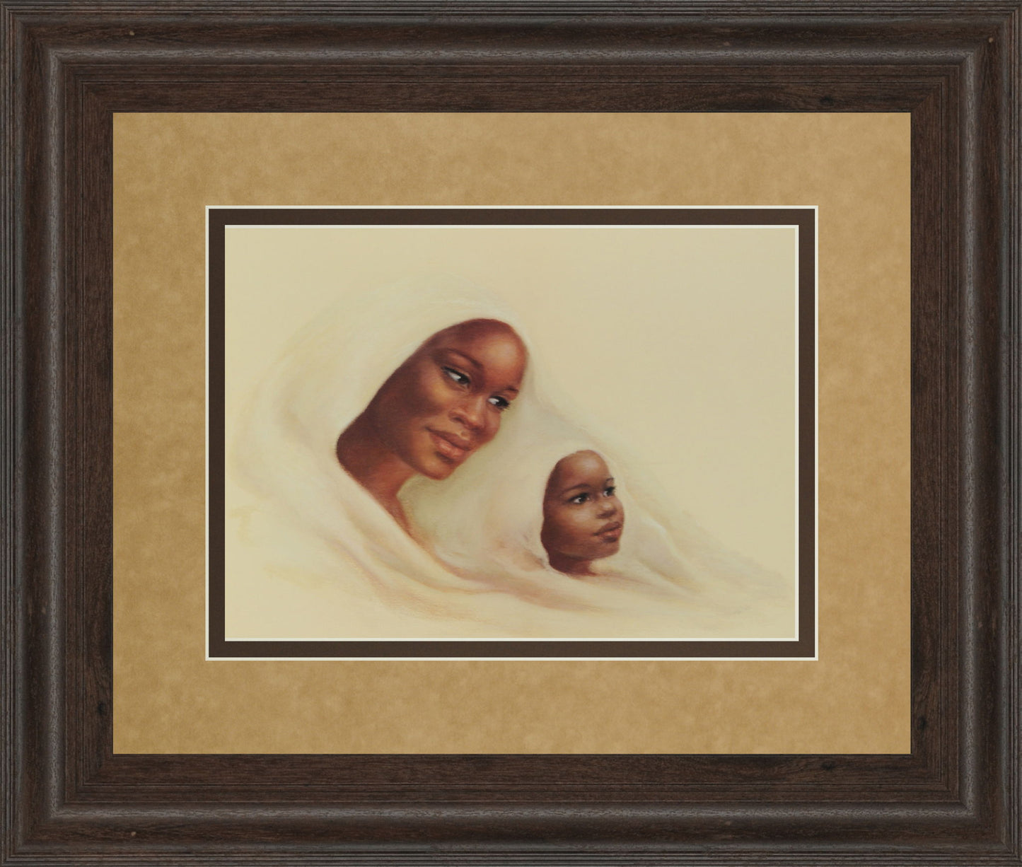 Two Generations - Framed Print Wall Art - Beige