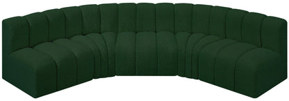 Arc - Boucle Fabric 5 Piece U-Shaped Modular Sofa