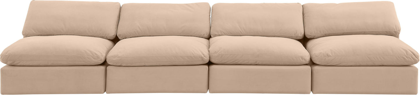 Comfy - Velvet Modular Armless Sofa 4 Seats