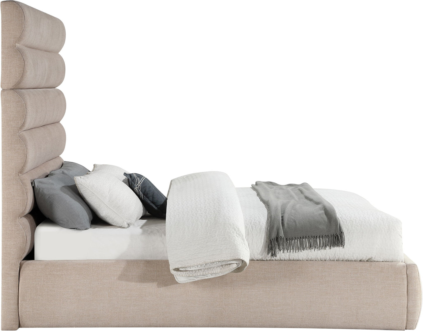 Adam - Linen Fabric Bed With 70.5" Headboard