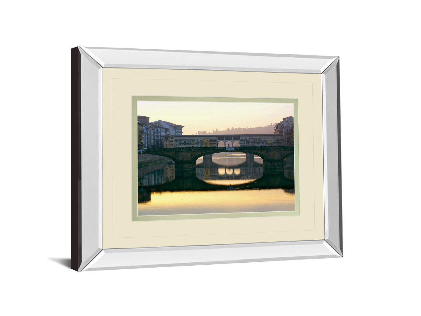 Ponte Vecchio By Bill Philip - Mirror Framed Print Wall Art - Dark Gray
