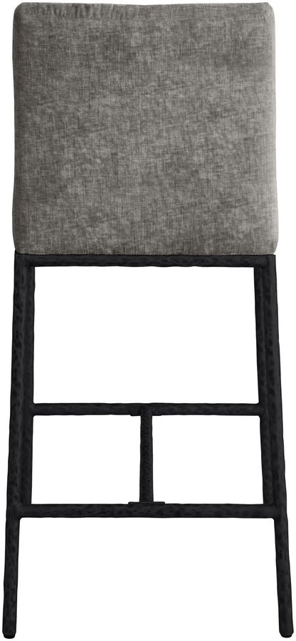 Reeves - Chenille Fabric Upholstered Counter Stool (Set of 2) - Black Base