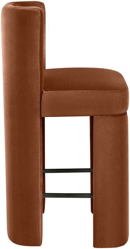 Zuno - Velvet Performance Fabric Upholstered Counter Stool (Set of 2)