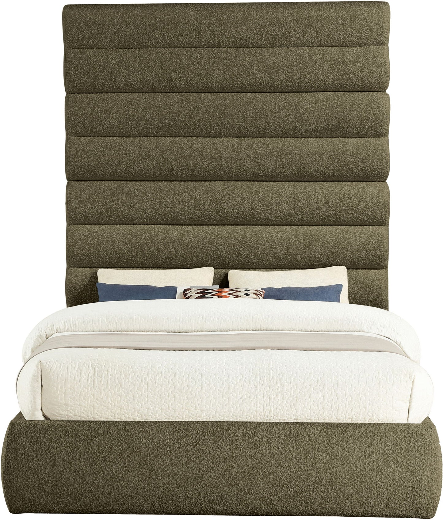 Adam - Boucle Fabric Bed With 89" Headboard