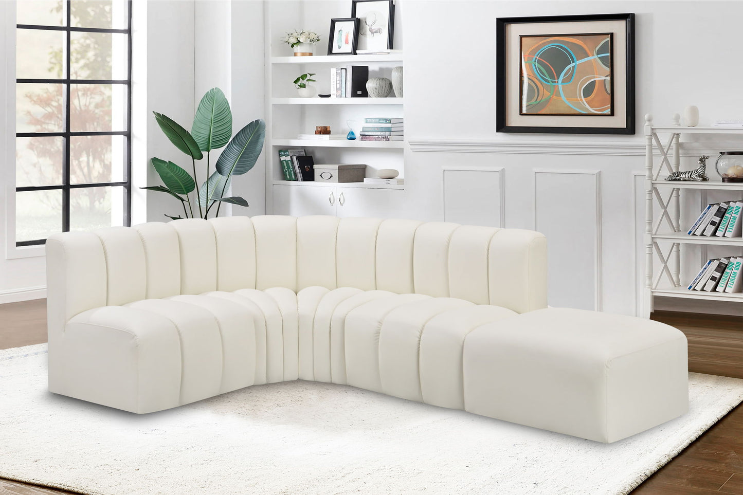 Arc - Faux Leather 5 Piece Corner Modular Sofa