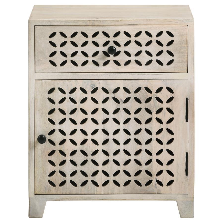 Agosto - Gabinete decorativo de 1 puerta - Lavado blanco