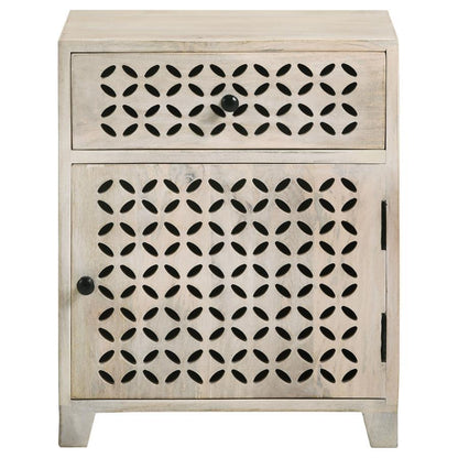 Agosto - Gabinete decorativo de 1 puerta - Lavado blanco
