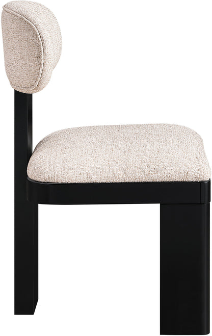 Timbra - Linen Textured Fabric Upholstered Dining Chair (Set of 2) - Black Base