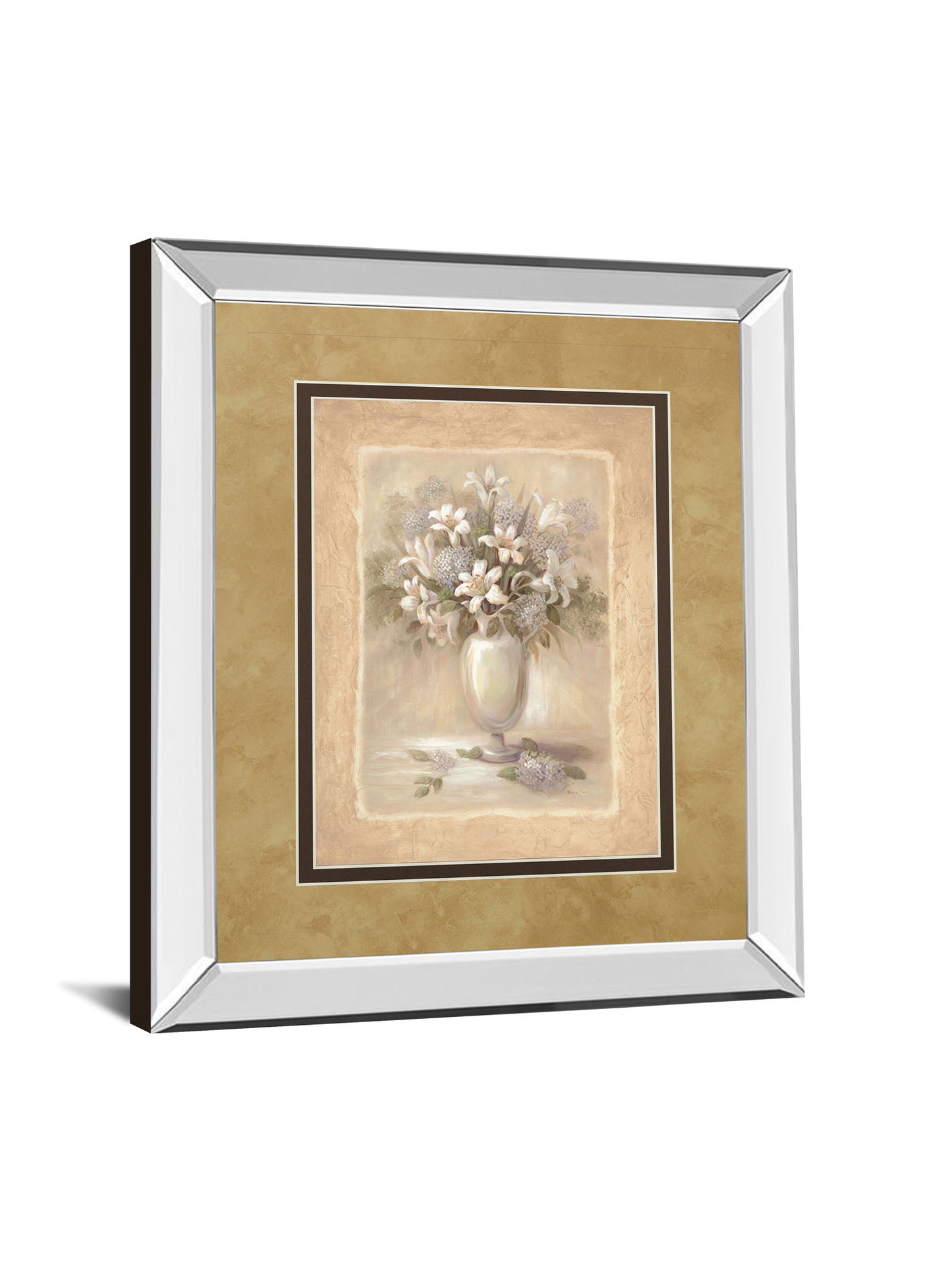 Bounty Il By Vivian Flasch - Mirror Framed Print Wall Art - Light Brown