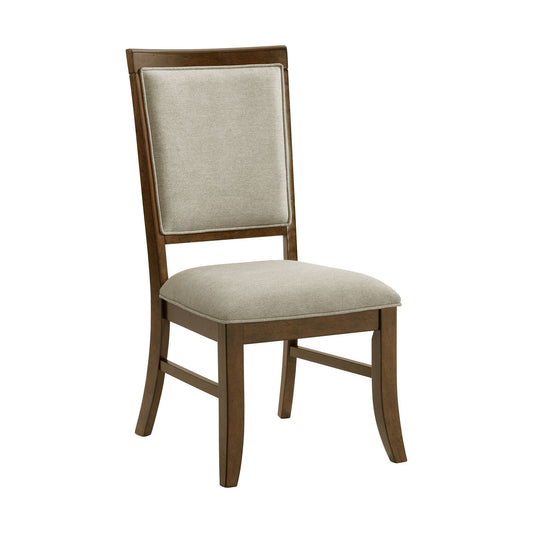 Phillipe - Dining Side Chair With Fabric (Set of 2) - Cherry And Gray