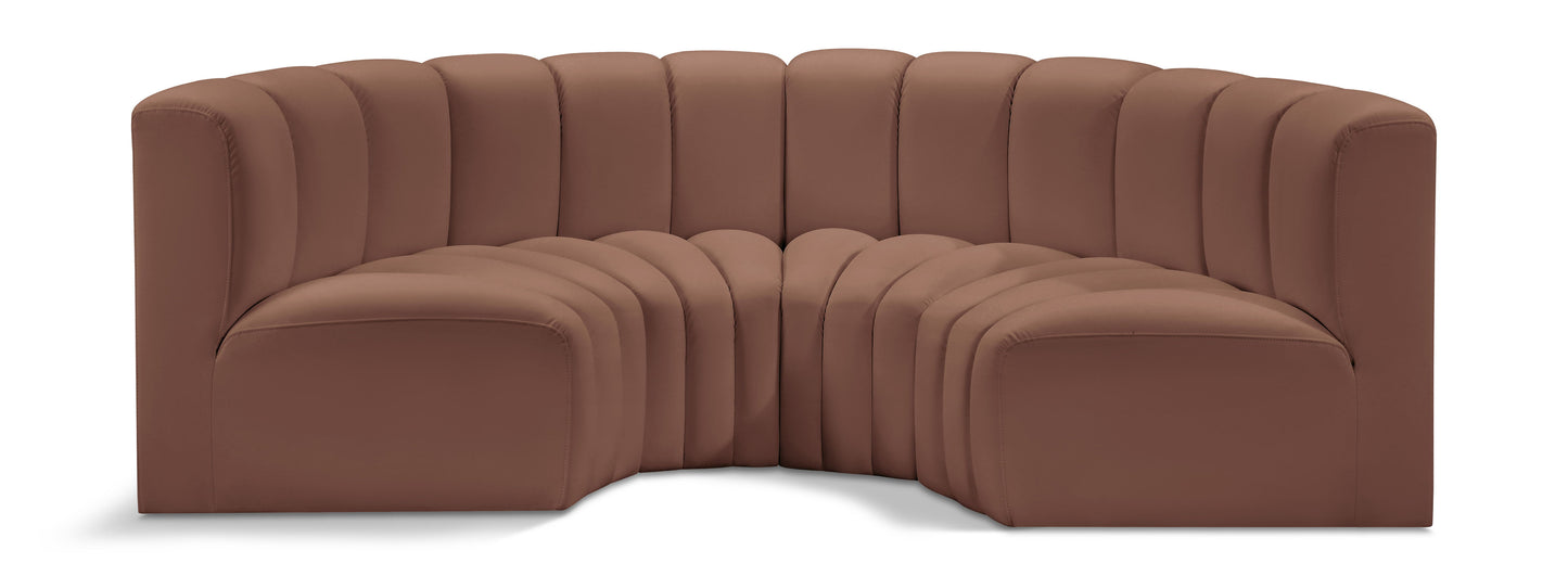 Arc - Faux Leather 4 Piece U-Shaped Modular Sofa