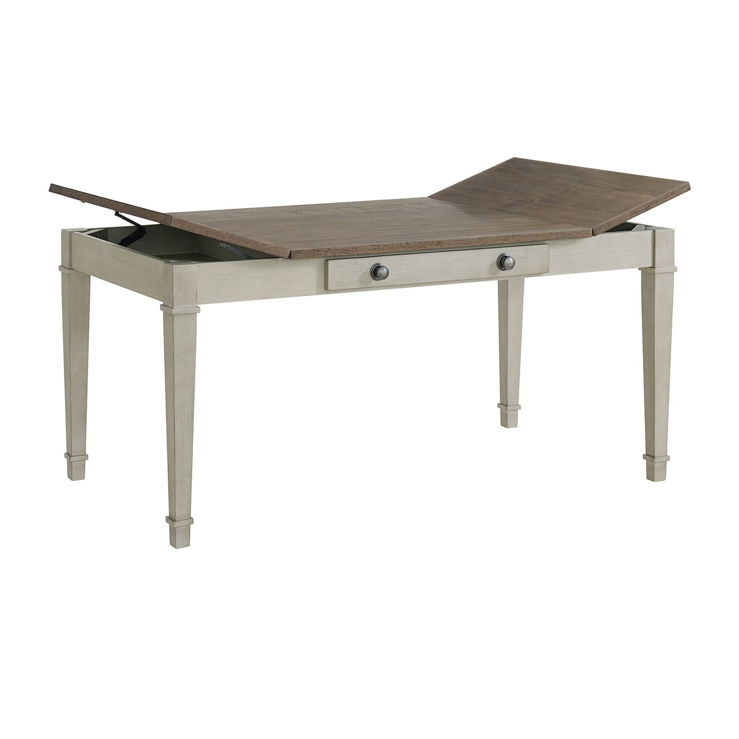 Farmington - Rectangular Dining Table - Medium Brown And Washed Stone