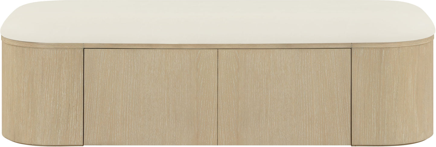 Velden - Upholstered Storage Bench With Stained Natural Base